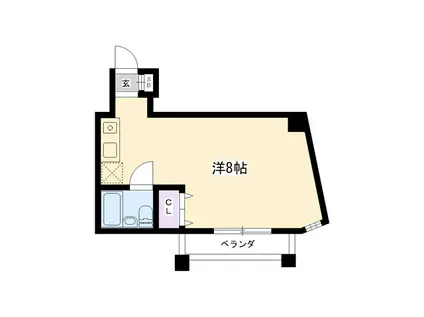 ベルフィーユ鳴尾(ワンルーム/5階)の間取り写真