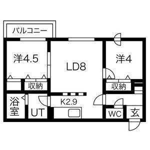 ブランシャール平岸3・8(2LDK/3階)の間取り写真