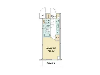 ドゥーエ新横浜(1K/2階)の間取り写真