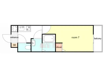 AII南武庫之荘(1K/3階)の間取り写真