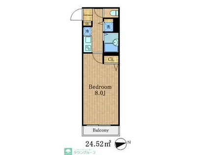 ジェノヴィアヒルズ西馬込ロッソ(1K/2階)の間取り写真