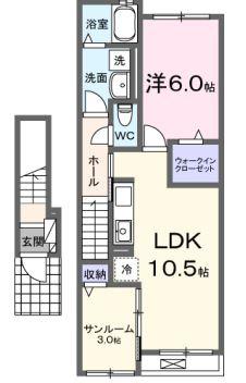 オルタンシア(1LDK/2階)の間取り写真