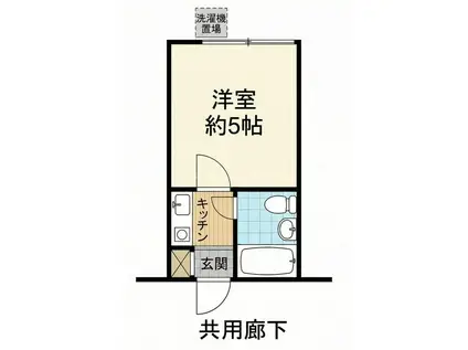 第1トミンハウス(1K/1階)の間取り写真