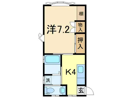 エスティーヌミナミ(1K/1階)の間取り写真