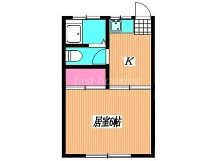 バードコーポ(1K/1階)の間取り写真