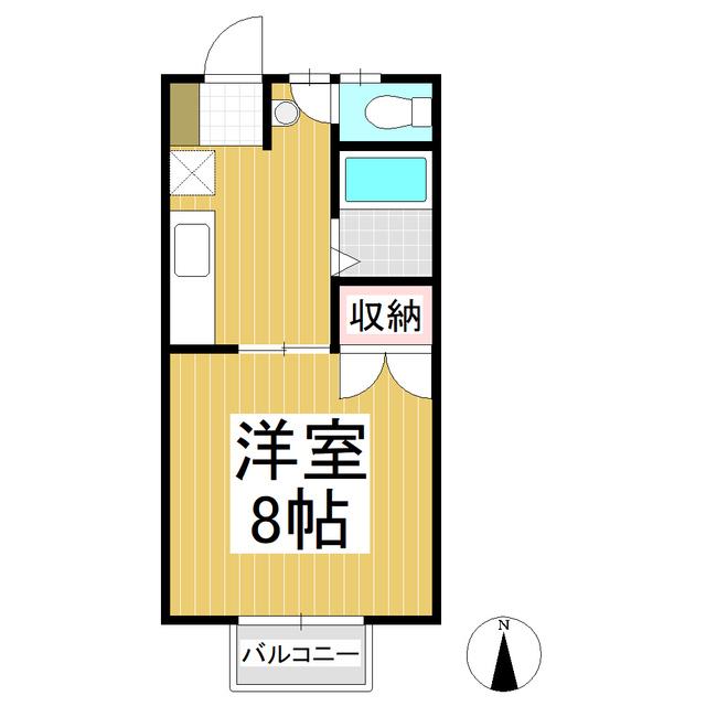 エミナンス小林(1K/2階)の間取り写真