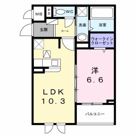 メゾンボヌール(1LDK/1階)の間取り写真