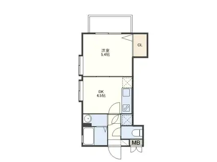 ラ・メゾン・アンソレイユ(1DK/5階)の間取り写真