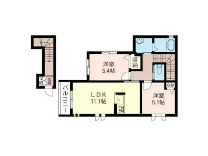 アルカネット(2LDK/2階)の間取り写真