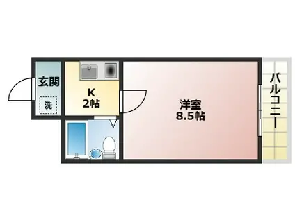 ヒューマスタ39(1K/5階)の間取り写真