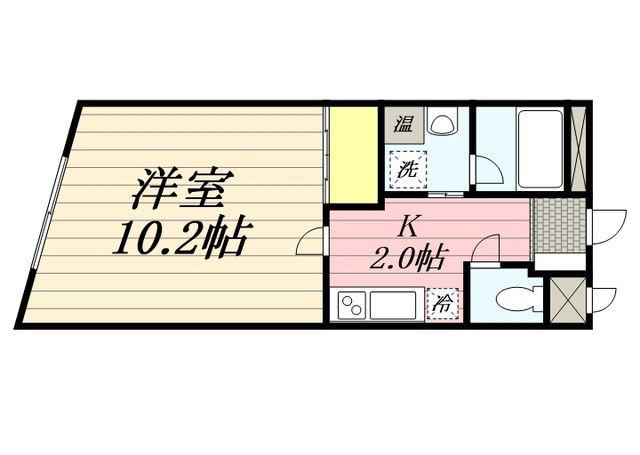 ルミエール美原(1K/4階)の間取り写真