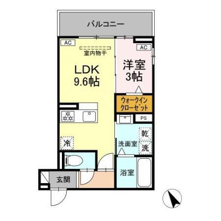 ルナジア(1LDK/2階)の間取り写真