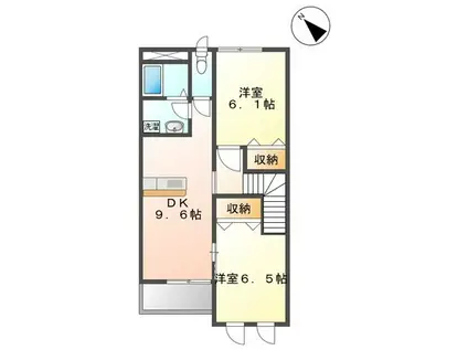 旭市鎌数 2DK(2DK/2階)の間取り写真