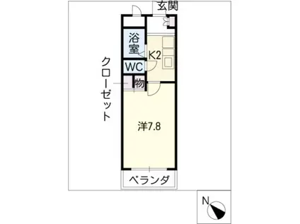 ルーセントA(1K/3階)の間取り写真