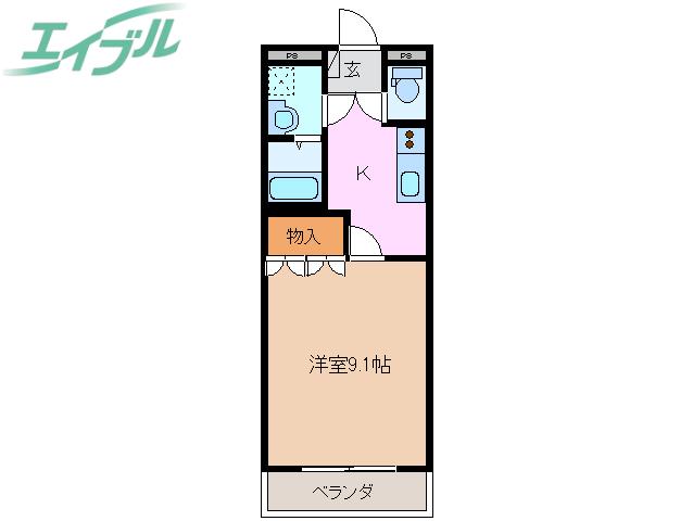 パーソナルIII城西(1K/1階)の間取り写真