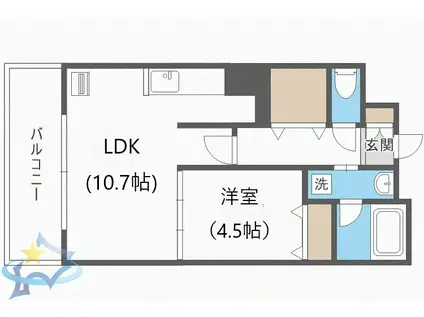 JP NOIE 円山表参道(1LDK/10階)の間取り写真