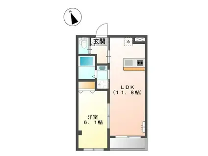 ラシードレーヴ(1LDK/2階)の間取り写真