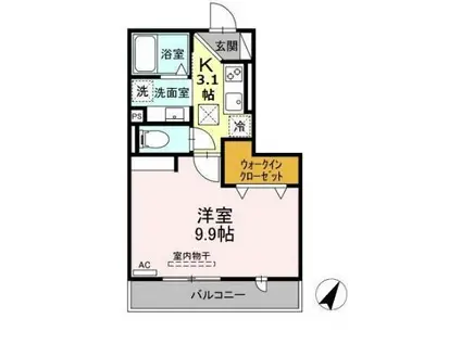 ぴりか/ひより ぴりか(1K/1階)の間取り写真