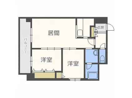 サンクドゥ(2LDK/3階)の間取り写真
