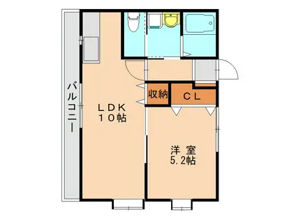 グリーンヒル和白東(1LDK/1階)の間取り写真