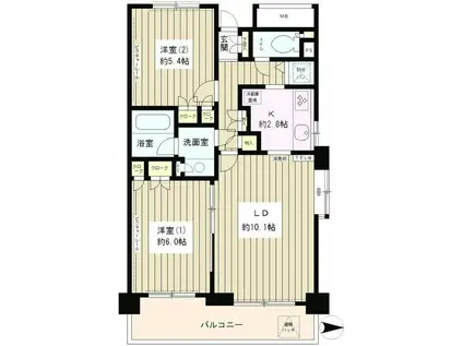 ラフィーネ阿佐谷(2LDK/9階)の間取り写真