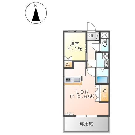 TRESOR(1LDK/1階)の間取り写真
