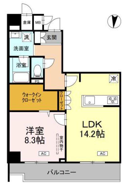 ロイジェント潮見(1LDK/3階)の間取り写真