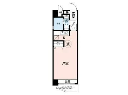 エステートモア日赤アベニュー(1K/2階)の間取り写真