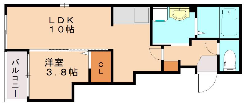 メゾンドわさび(1LDK/4階)の間取り写真