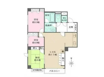 イトーピア信濃町マンション(3LDK/3階)の間取り写真