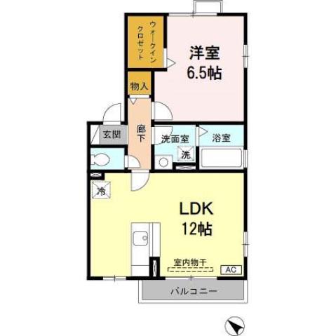 エターナルガーデン(1LDK/2階)の間取り写真