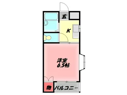 ハイツオークス(1K/2階)の間取り写真