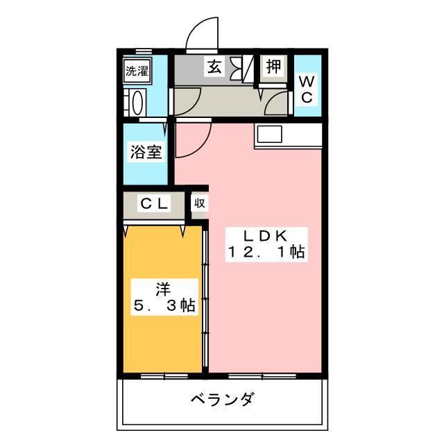 カトルパレ 小石川(1LDK/1階)の間取り写真