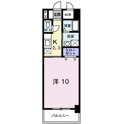 ソレイユS1(1K/3階)の間取り写真