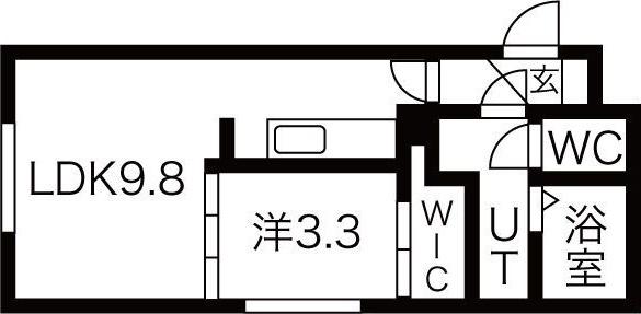 CENTRAL PARK南12条(1LDK/3階)の間取り写真