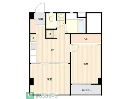 マルセンビル(2DK/3階)の間取り写真