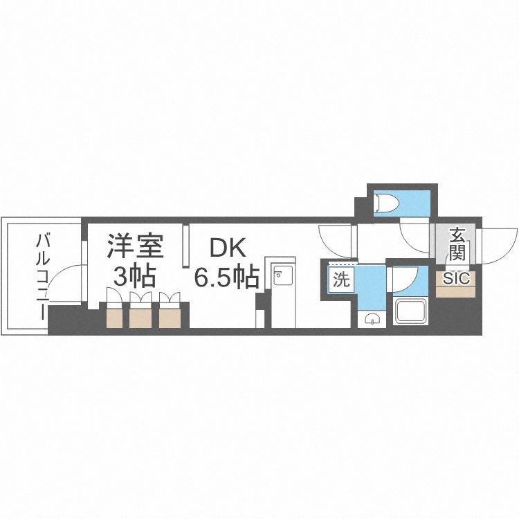 BPRレジデンス大阪本町Q(ワンルーム/5階)の間取り写真