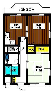 サンライズCITYマンション(2DK/3階)の間取り写真