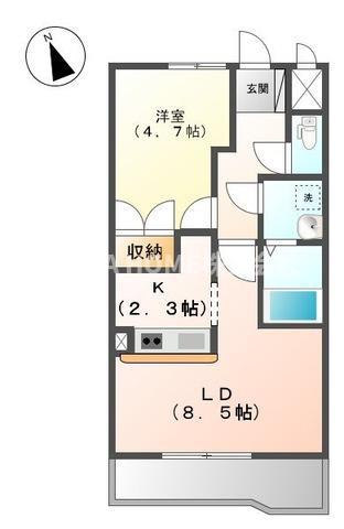 ウェンブリー(1LDK/2階)の間取り写真