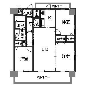 マノワール(3LDK/7階)の間取り写真