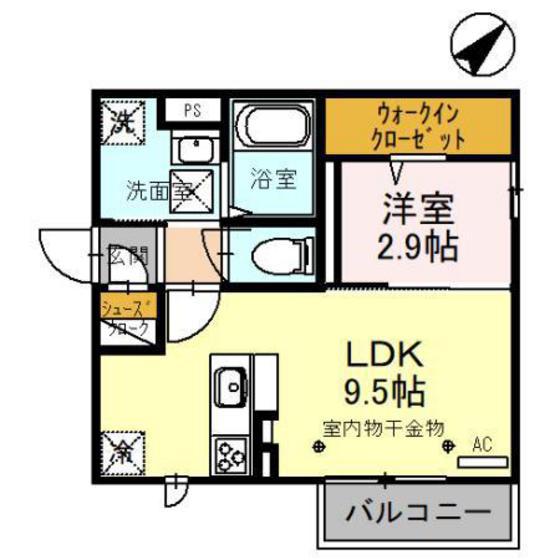 D-ROOMグランデ(1LDK/1階)の間取り写真