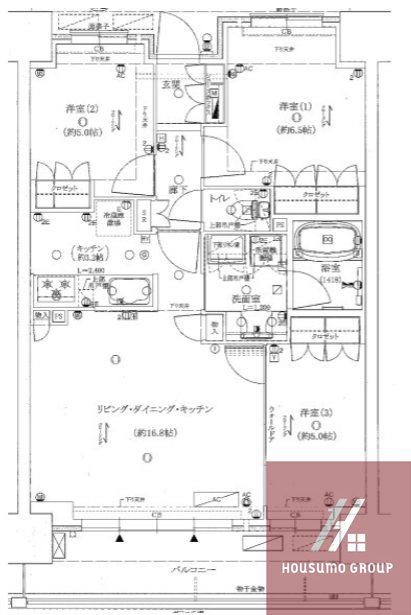 リバーガーデン四天王寺(3LDK/20階)の間取り写真