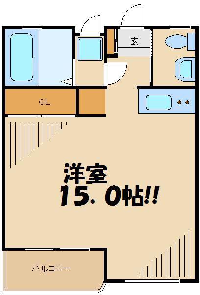 メゾンアンドー(ワンルーム/1階)の間取り写真