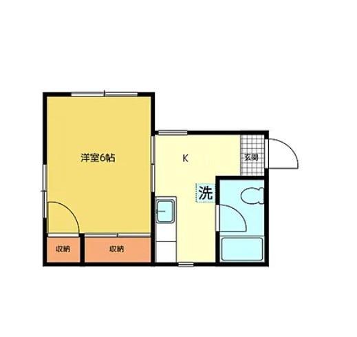 コーポ茂木(1K/2階)の間取り写真