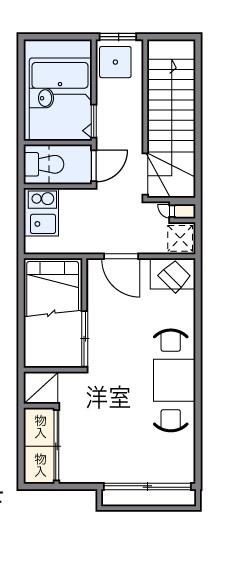 レオパレススカイ土山(1K/2階)の間取り写真
