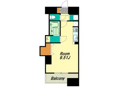 グラビスコート加古町(ワンルーム/10階)の間取り写真