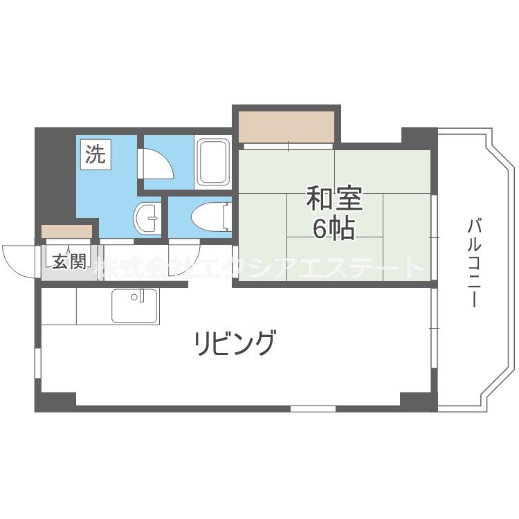 岡本ビル(1LDK/7階)の間取り写真