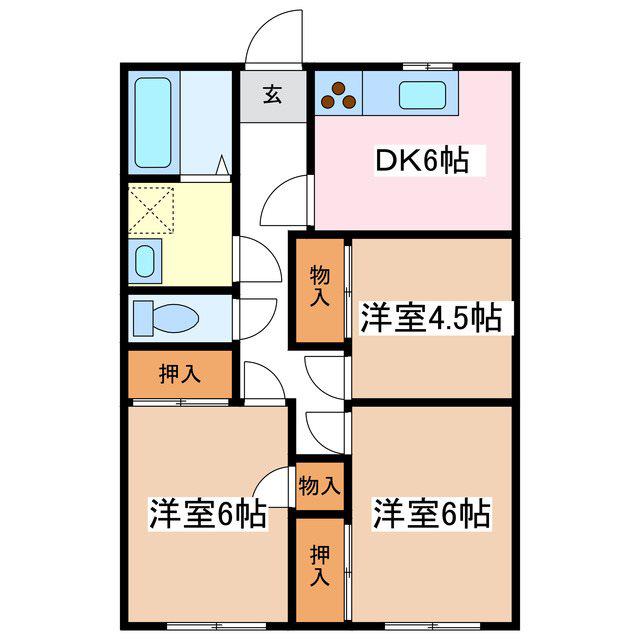 小平ビル(3DK/3階)の間取り写真