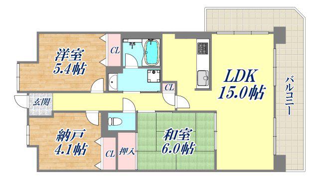 アーバネックス芦屋業平(2SLDK/8階)の間取り写真