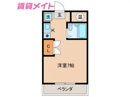 モアクレール(ワンルーム/2階)の間取り写真